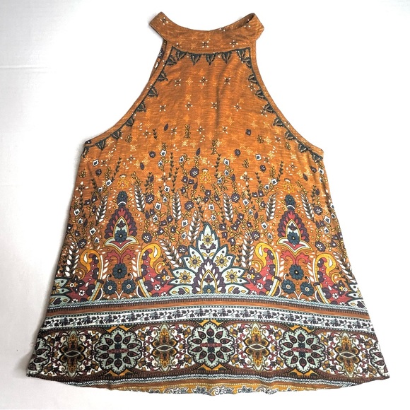 Love On A Hanger XS Sleeveless Halter Neckline Top Burnt Orange Back Keyhole - Picture 2 of 8